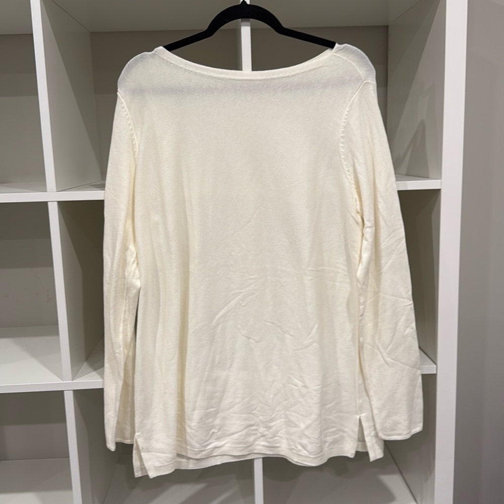 NWT: J. Jill pullover crew neck sweater, size M in cream.